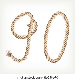 Rope digits 9, 0