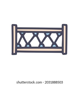 rope fence color vector doodle simple icon
