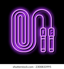 rope fitness sport neon light sign vector. rope fitness sport sign. isolated symbol illustration