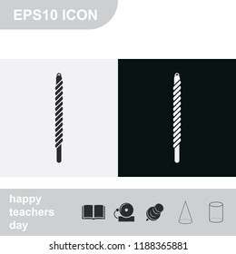 Rope flat black and white vector icon.