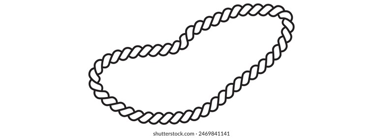 Icono De Cuerda Plana Aislado Sobre Fondo Blanco