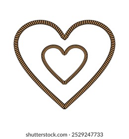corda forma grande e pequeno amor vetor ilustração