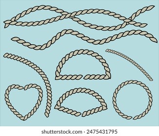 rope frame border vector style