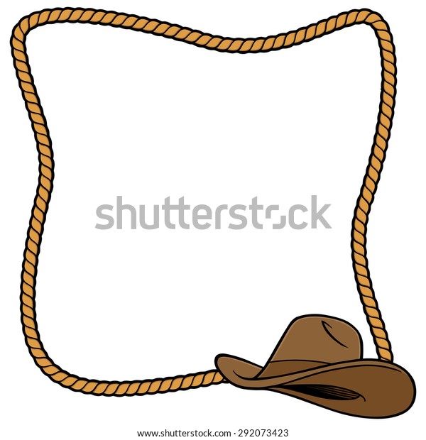 Rope Frame Cowboy Hat Stock Vector (Royalty Free) 292073423