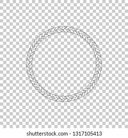 Rope frame icon isolated on transparent background. Frames from nautical rope. Round marine rope for decoration. Flat design. Vector Illustration