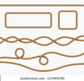 Rope frame. Decorative cord. Oval shape border