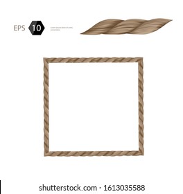 Rope frame set isolated on white background square
