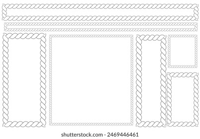 Rope frame set isolated on white background