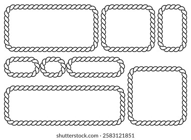 Rope frame set isolated on white background