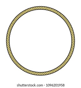 Rope Frame In A Shape Of A Circle, Isolated Vector Object.