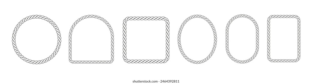 Rope frame. Rope frame vector.