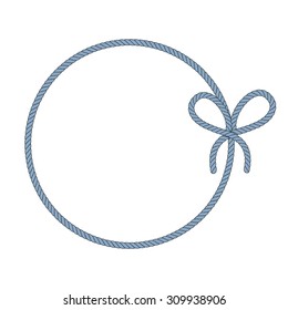 Rope. Frame. Vector pattern. Black and white.