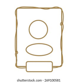 Rope Frame for your text on isolated white background. Replacing frames. Vector illustration.