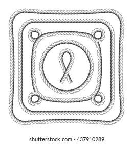 Rope frames square and round with loops