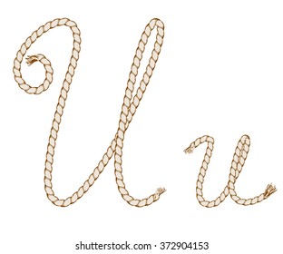 Rope Hand Drawn Alphabet Rope Letter Stock Vector (Royalty Free) 329852495