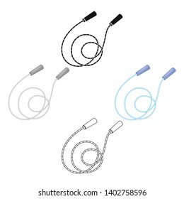 Rope with handles.Jump rope endurance training.Gym And Workout single icon in cartoon,black style vector symbol stock illustration.