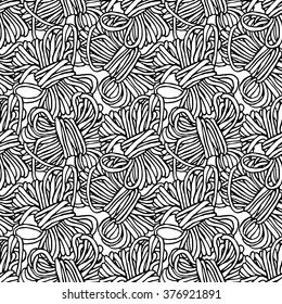 Rope. Hank of rope. Vector illustration. Background. Seamless pattern.