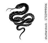 rope of hate serpent snake monochrome vector illustration design