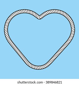 Rope in heart shape, vector illustration