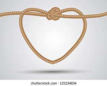  rope heart shaped  on a white background