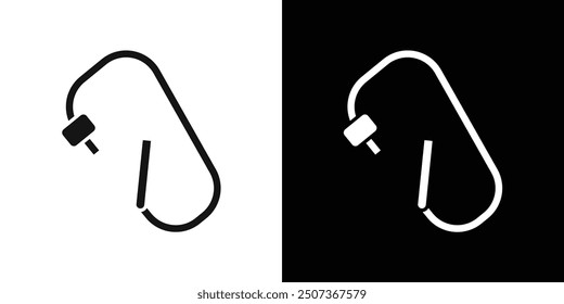 Rope Hook icon flat line symbol set.