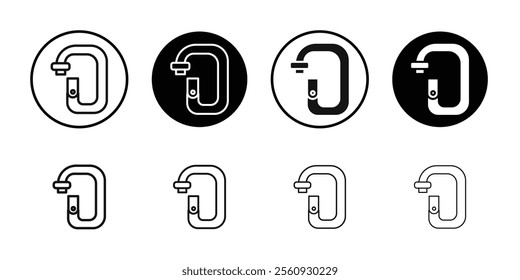 Rope Hook icon Flat outline fill set collection