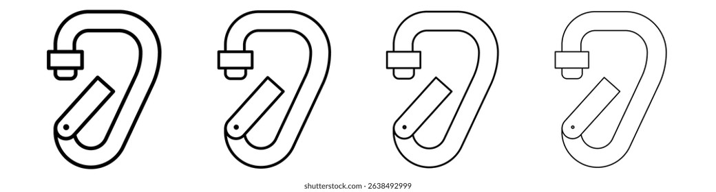 Rope Hook icon Outline sign symbol set