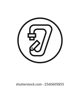 Rope Hook icon vector line logo art