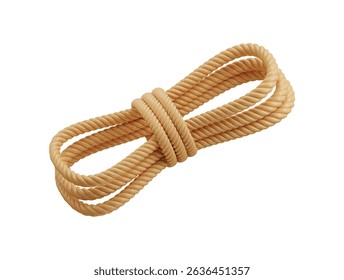 Rope icon 3d render concept of camping hiking adventure equipment 3d travel climbing icon vector illustration