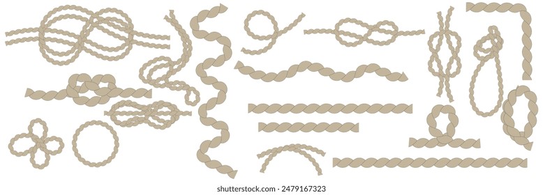 The rope icon. Black silhouette of a bundle of rope or twine. Vector illustration isolated on a white background for design and web.