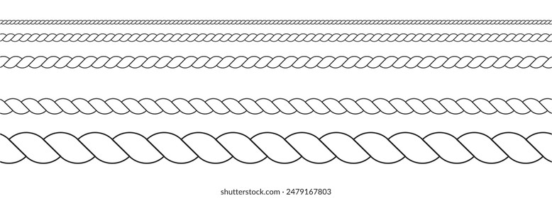 The rope icon. Black silhouette of a bundle of rope or twine. Vector illustration isolated on a white background for design and web. Rope icon vector illustration.