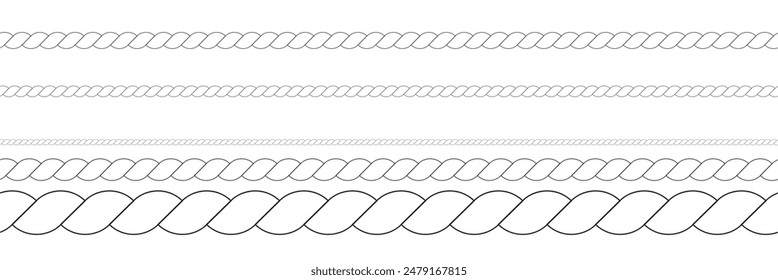 The rope icon. Black silhouette of a bundle of rope or twine. Vector illustration isolated on a white background for design and web. Rope icon vector illustration.