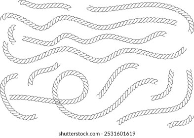 The rope icon. Black silhouette of a bundle of rope or twine. 
