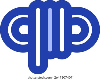 Icono de cuerda de diseño de estilo azul