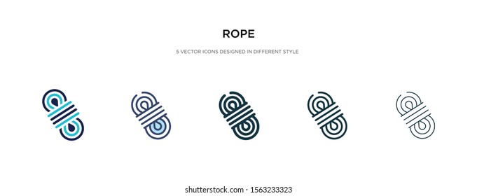 rope icon in different style vector illustration. two colored and black rope vector icons designed in filled, outline, line and stroke style can be used for web, mobile, ui