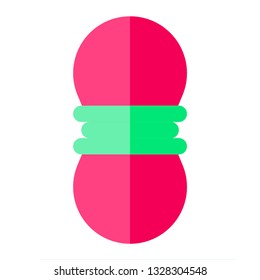 Rope icon flat style pink green