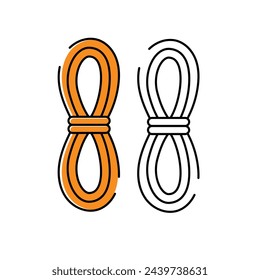 rope icon illustration. white background. camping vector icon.
