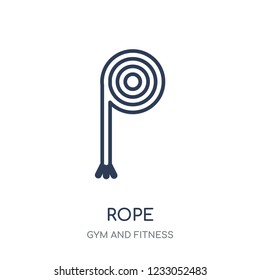 Rope icon. Rope linear symbol design from Gym and Fitness collection. Simple outline element vector illustration on white background