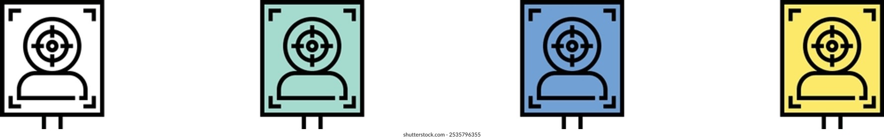 rope icon. Outline, Green, Blue and Yellow Style Design Isolated On White Background