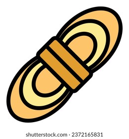 Rope icon outline vector. Park adventure. Extreme sport color flat