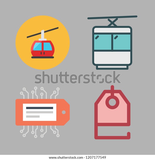 rope icon set. vector set about price tag, tag and\
cable car cabin icons\
set.