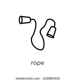 Rope icon. Trendy modern flat linear vector Rope icon on white background from thin line Gym and fitness collection, editable outline stroke vector illustration