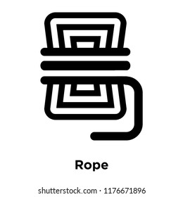 Rope icon vector isolated on white background, logo concept of Rope sign on transparent background, filled black symbol