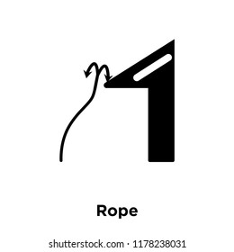 Rope icon vector isolated on white background, logo concept of Rope sign on transparent background, filled black symbol