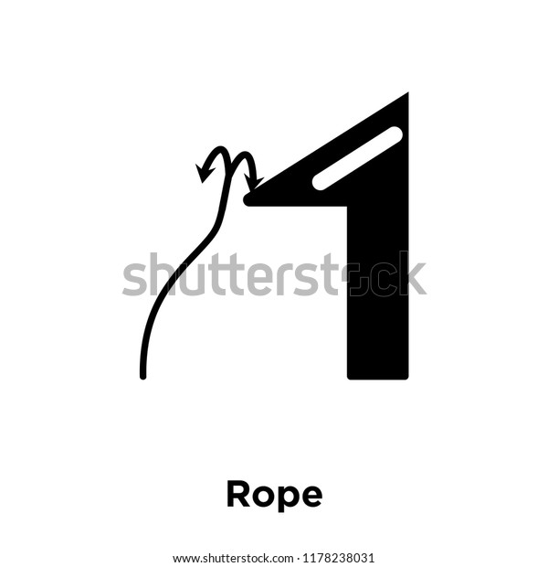 Rope icon\
vector isolated on white background, logo concept of Rope sign on\
transparent background, filled black\
symbol