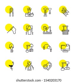 rope icons. Editable 16 rope icons. Included icons such as Crane, Price, Red carpet, D Television, Jumping rope, Red Carpet, Butterfly Net, Sailor. trendy icons for web.