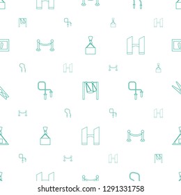 rope icons pattern seamless white background. Included editable line hook with cargo, swing, skipping rope, fence, bridge, cloth pin, foot carpet icons. rope icons for web and mobile.