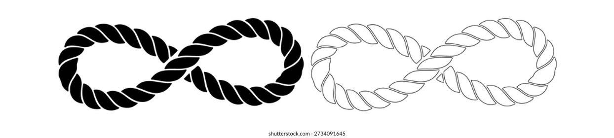 Rope infinity sign. everlasting knot. eternity concept. graphic design