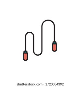 rope jumping icon filled outline vector. isolated on white background
