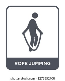 rope jumping icon vector on white background, rope jumping trendy filled icons from Behavior collection, rope jumping vector illustration